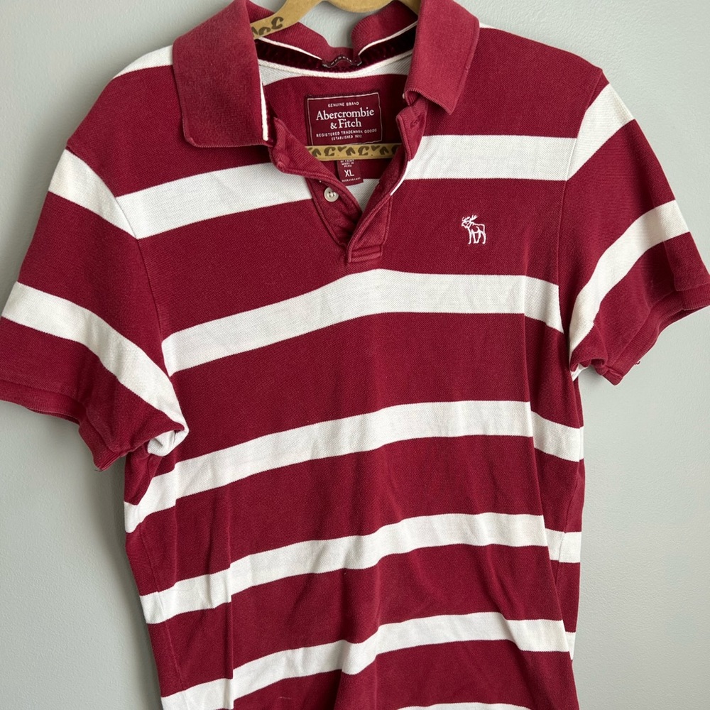 Abercrombie & Fitch polo maroon/whiteXL